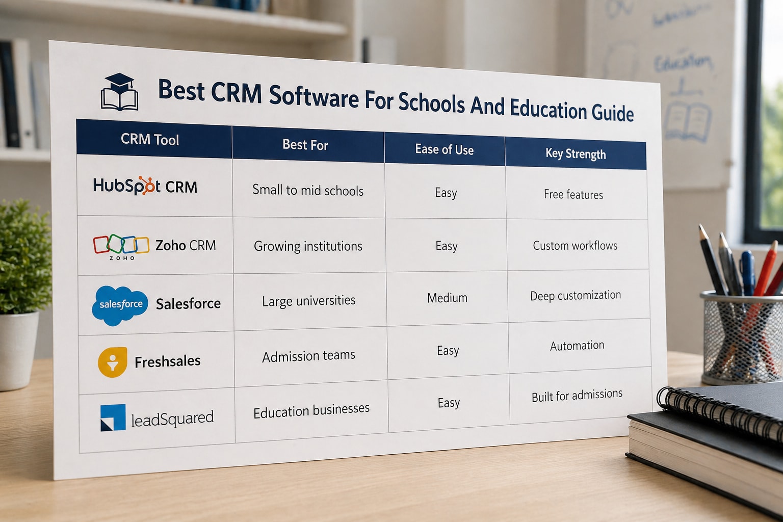 Best CRM Software For Schools And Education Guide Comparison Table