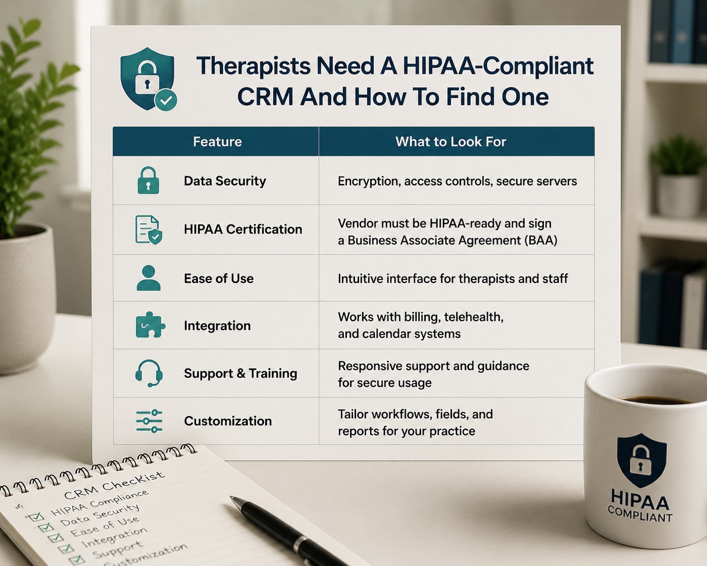 CRM for Therapists Comparison Table
