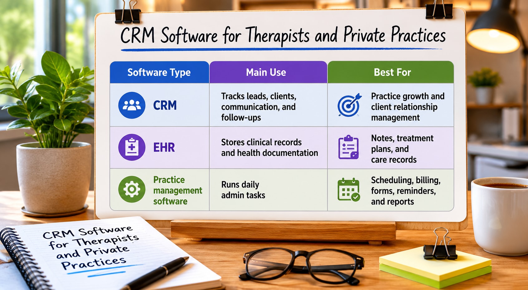 CRM Software For Therapists Comparison Table