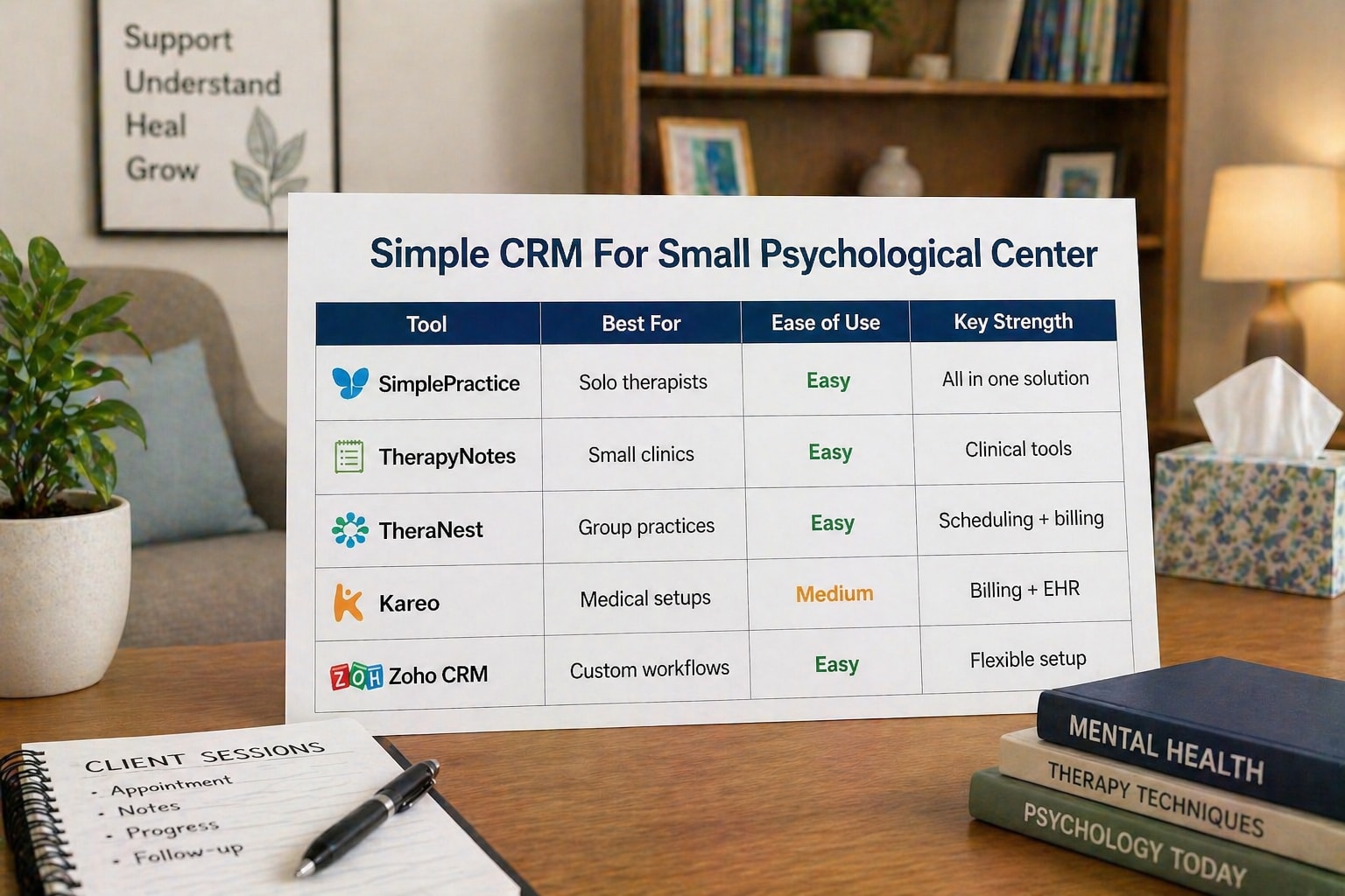Simple CRM For Small Psychological Center Comparison Table